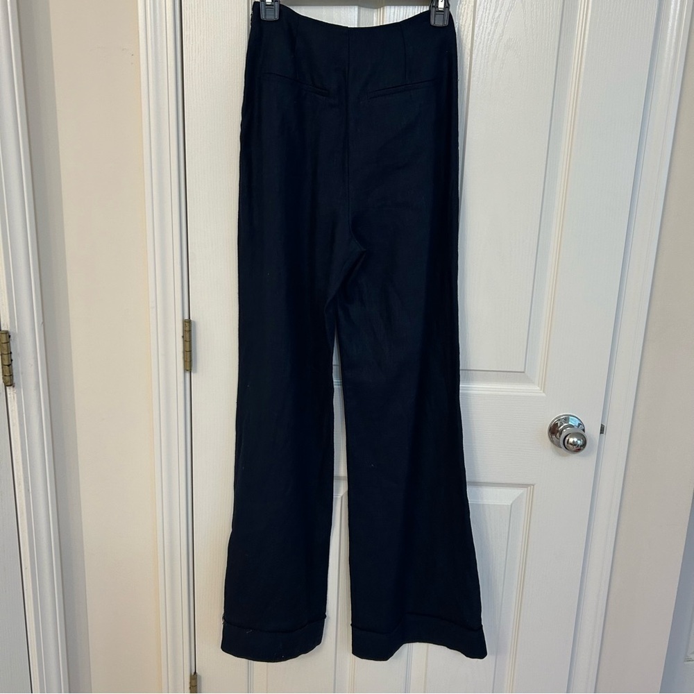 Ramy Brook Dalia Pleated Wide Leg Pants in Spring Navy Size 0 - Picture 9 of 11